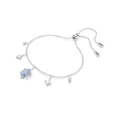 Magic bracelet, Snowflake, Blue, Rhodium plated